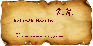 Krizsák Martin névjegykártya