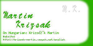 martin krizsak business card